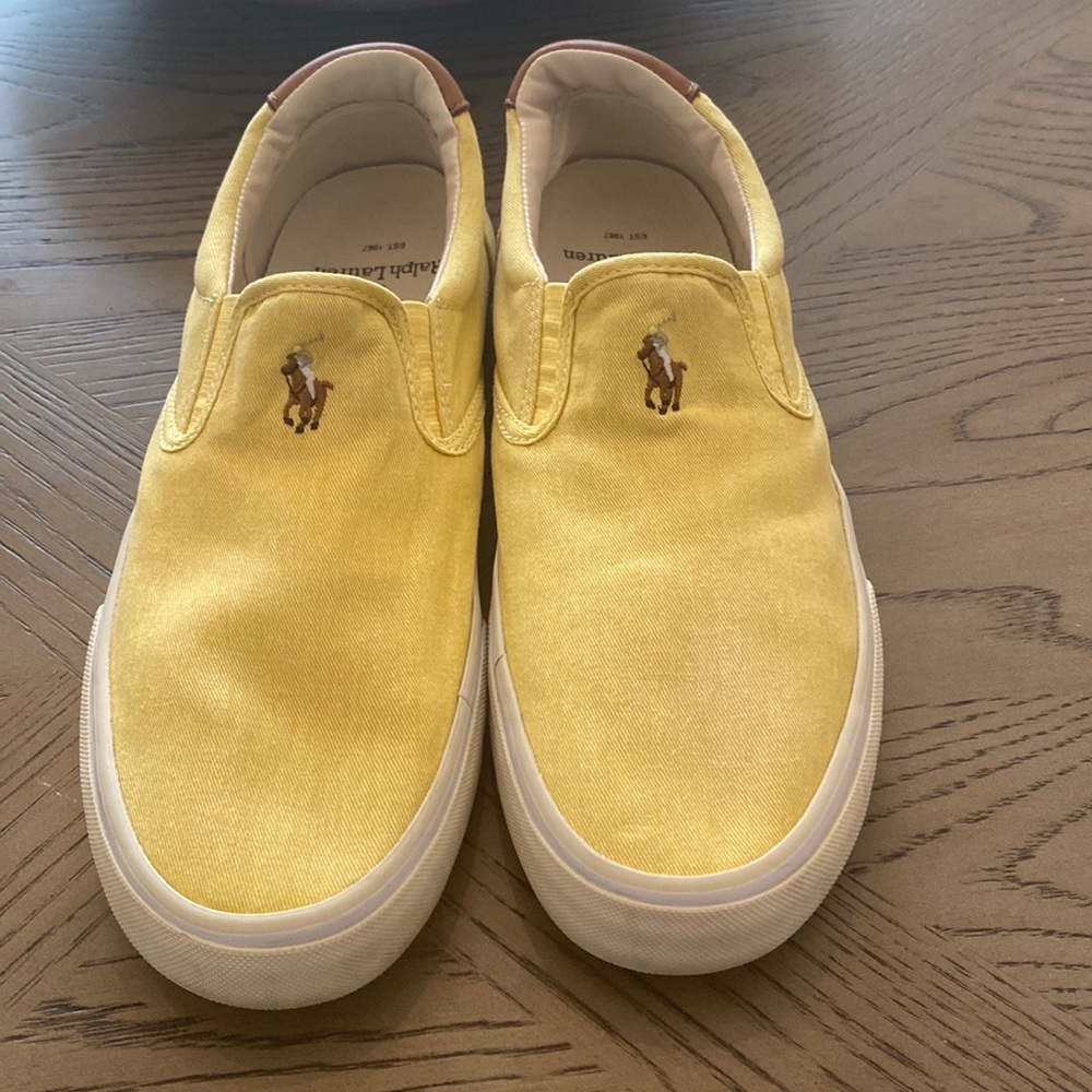 Ralph Lauren Polo Twill/Leather Slip-On Unisex Sneakers